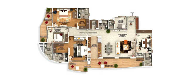Rishita Serenity Sushant Golf City - Floor plan 4 BHK 3452 Sq.ft