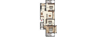 Brigade Valencia, 3 BHK-1701 Sq.ft