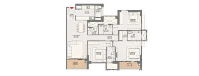 Godrej Skyline, 3 BHK-1365 Sq.ft