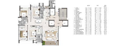 Rustomjee The Panorama, 4 BHK-2537 Sq.ft