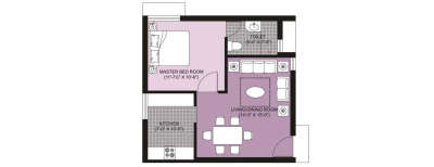 Unitech Ananda, 1 BHK-622 Sq.ft