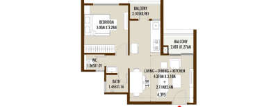 Kolte Patil Life Republic Universel, 1 BHK-394 Sq.ft