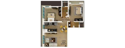 Unique Serenity, 2 BHK-638 Sq.ft