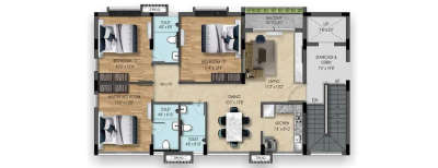 BBCL Veenus Regius, 3 BHK-943 Sq.ft