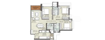 Kalpataru Vienta, 3 BHK-1076 Sq.ft