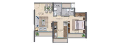 Metropolis Insignia Towers, 1 BHK-397 Sq.ft