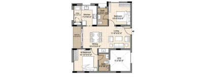 Newry Arista, 2 BHK-928 Sq.ft