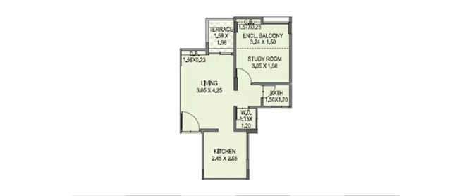 Mantra Moments Moshi - Floor plan 1 BHK 352 Sq.ft