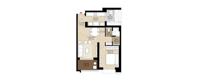 Godrej Park World Hinjewadi - Floor plan 1 BHK 542 Sq.ft