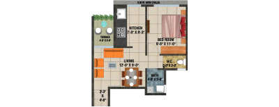 Arihant 3 Anaika, 1 BHK-330 Sq.ft