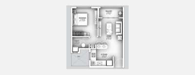 Ganga Millennia, 1 BHK-338 Sq.ft
