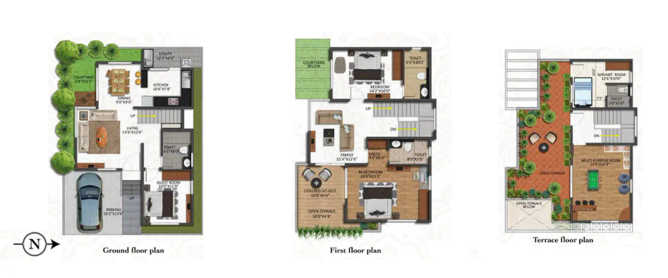 Shriram Chirping Grove Sarjapura - Floor plan 3 BHK 1710 Sq.ft