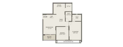 Arvind Oasis, 2 BHK-727 Sq.ft