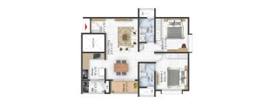 Prestige Pallavaram Gardens, 2 BHK-1148 Sq.ft