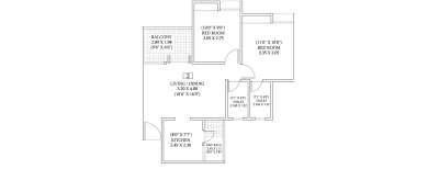 Excellaa Residency, 2 BHK-550 Sq.ft