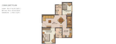 Shriram Liberty Square, 2 BHK-542 Sq.ft
