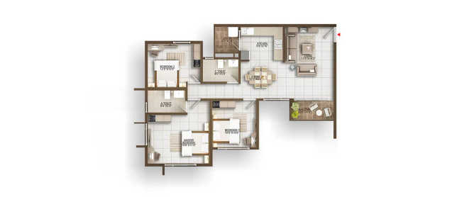 Concorde Auriga Chikkabasavanapura - Floor plan 2.5 BHK 938 Sq.ft
