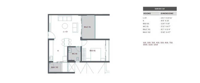Solitaire Homes Pashan - Floor plan 1 BHK 453 Sq.ft