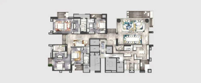 ATS Knightsbridge Sector 124 - Floor plan 4 BHK 4005 Sq.ft