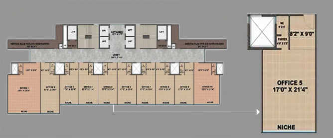 Kamdhenu Commerz Kharghar - Floor plan Commercial Office 477 Sq.ft
