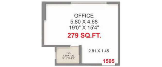 Adityaraj Platinum Chembur - Floor plan Commercial Office 279 Sq.ft