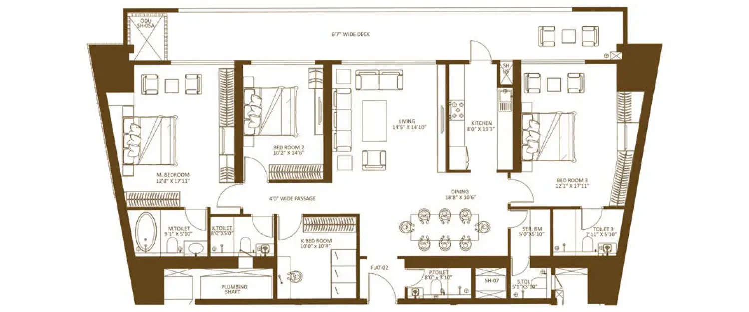 Floor plan for 3.5 BHK