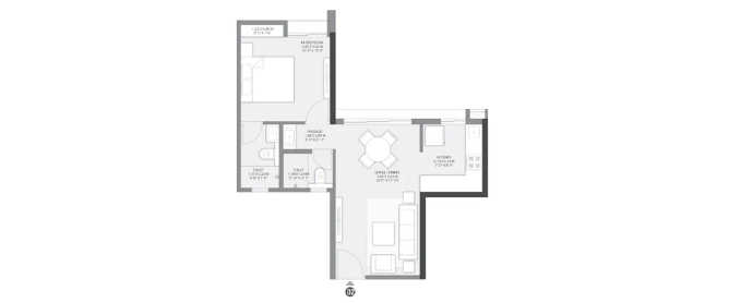 Godrej Meadows Panvel - Floor plan 1 BHK 508 Sq.ft