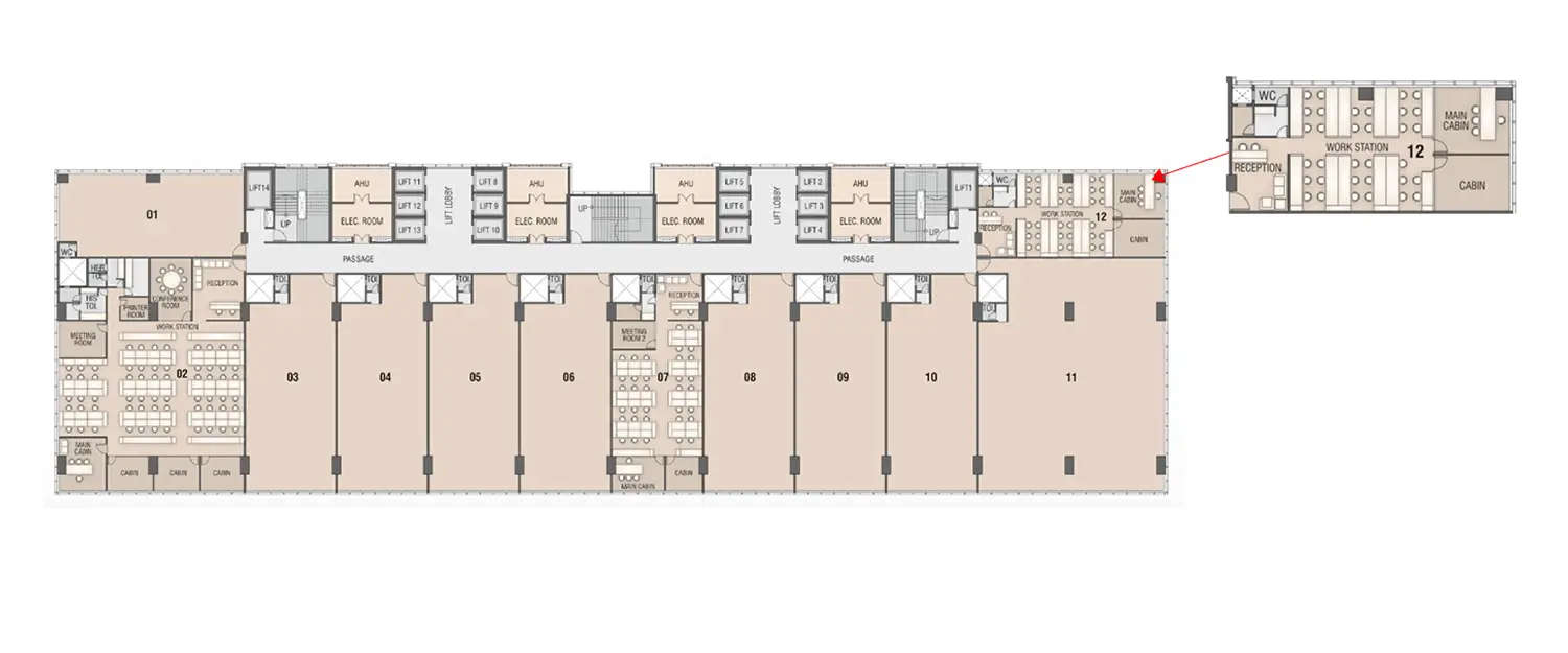 Floor plan for Commercial Office