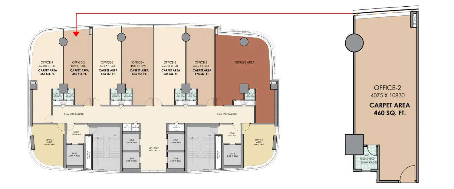 Floor plan for Commercial Office
