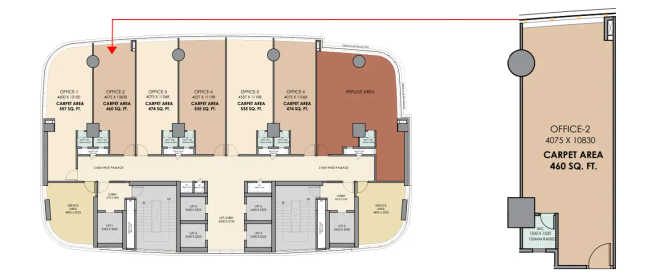 Delta Stellar Nerul - Floor plan Commercial Office 460 Sq.ft