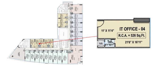 Raheja Prime One Juinagar - Floor plan Commercial Office 526 Sq.ft
