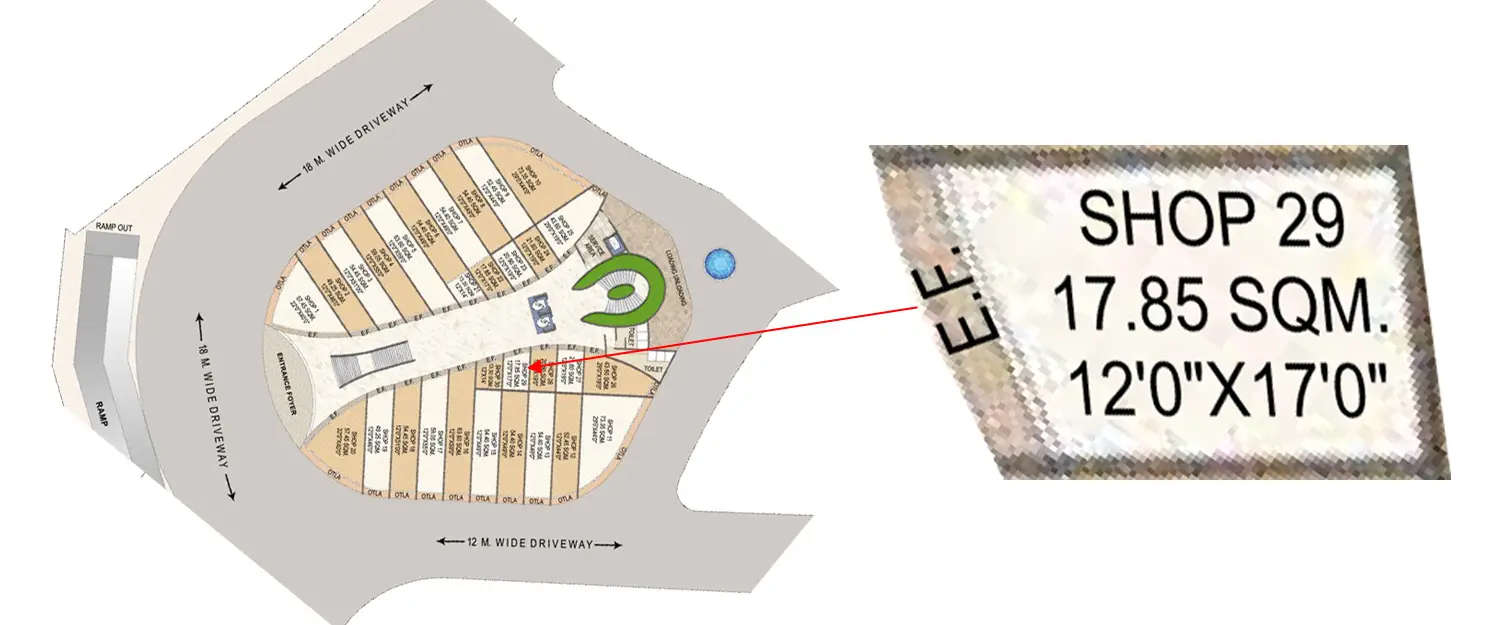 Floor plan for Retail Shop