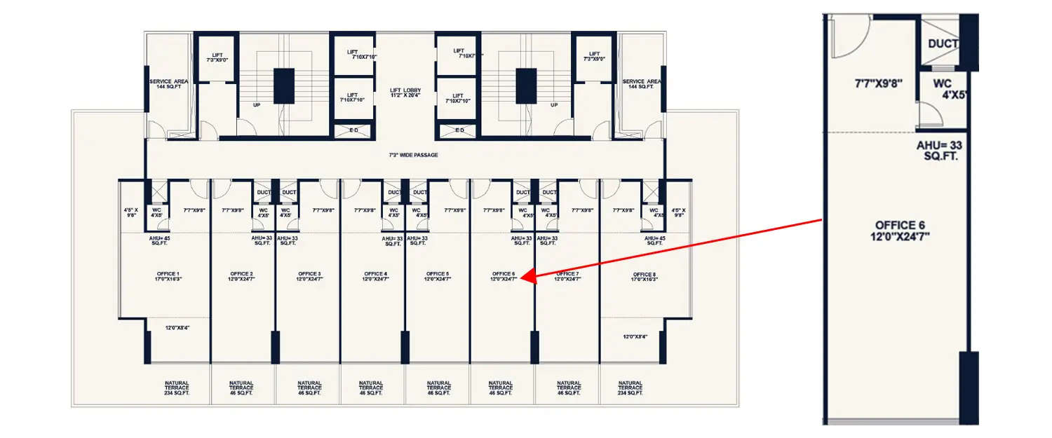 Floor plan for Commercial Office