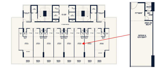 Kamdhenu 23 West Kopar Khairane - Floor plan Commercial Office 397 Sq.ft