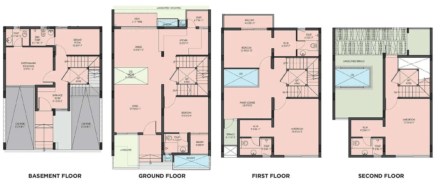 Floor plan for 4 BHK