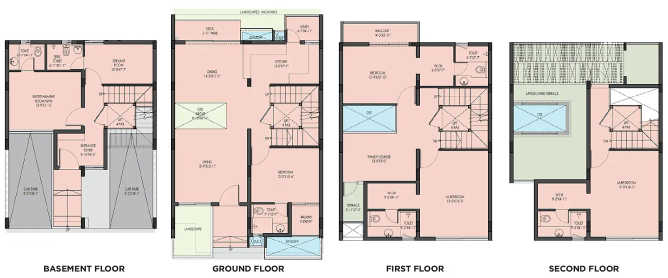 Sattva La Vita Byrathi - Floor plan 4 BHK 3248 Sq.ft