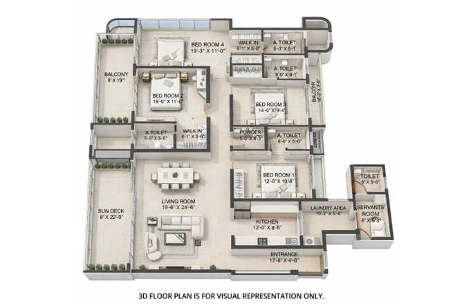 Sai Palm View Nerul - Floor plan 4 BHK  Sq.ft