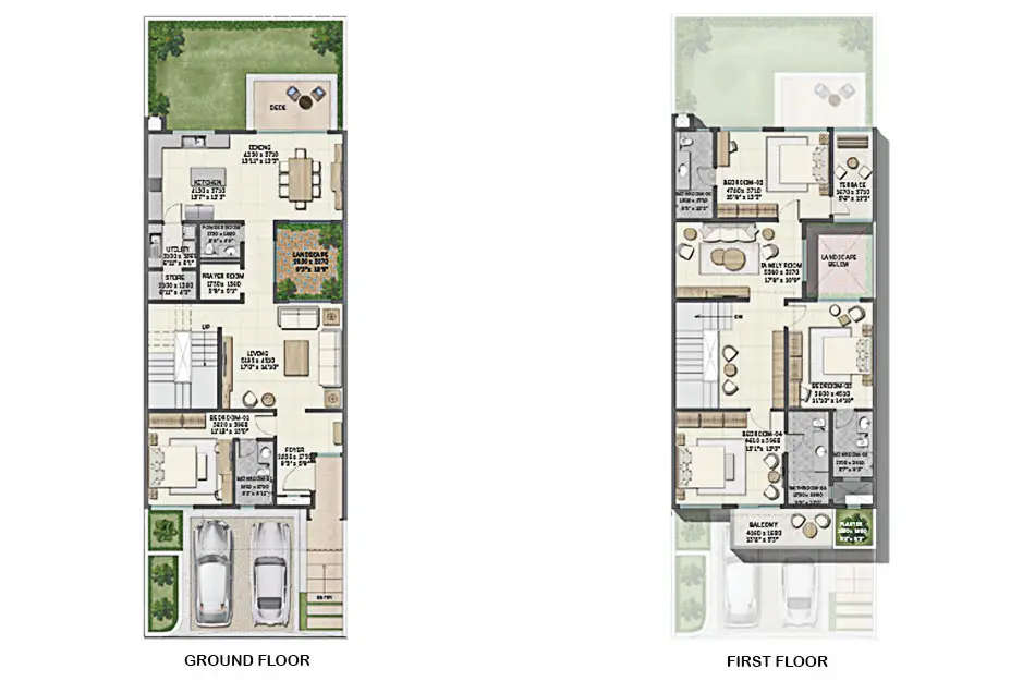Floor plan for 4 BHK