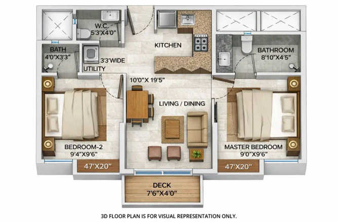Lodha Casa Aurelia Dombivali - Floor plan 2 BHK 530 Sq.ft