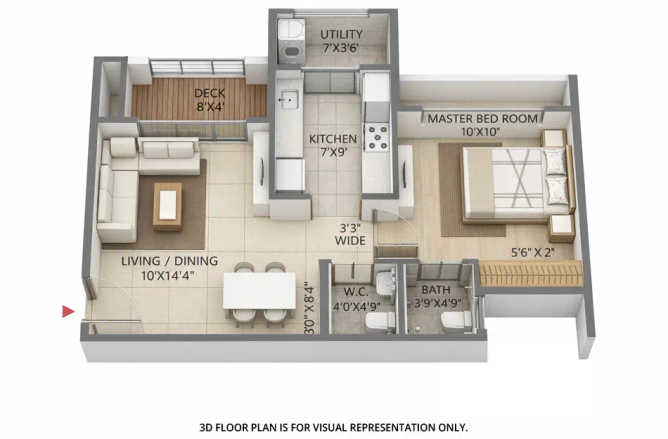Lodha Casa Foresta Dombivali - Floor plan 1 BHK 479 Sq.ft