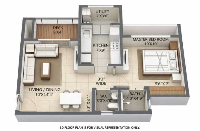 Lodha Casa Premier Dombivali - Floor plan 1 BHK 444 Sq.ft