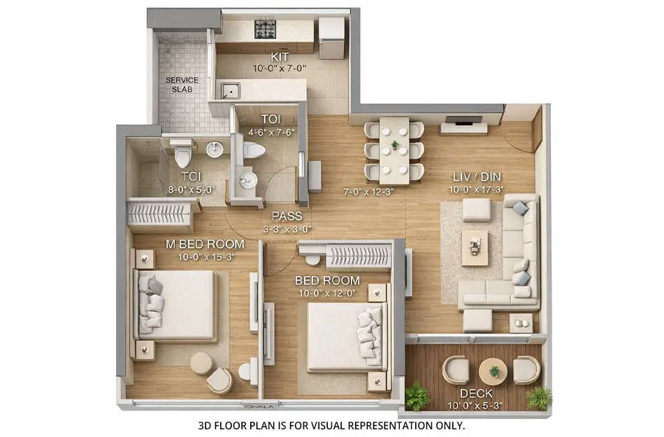 Floor plan for 2 BHK