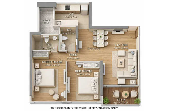 Ruparel Luminare Dadar - Floor plan 2 BHK 675 Sq.ft