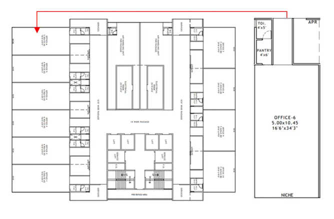 One Platinum Belapur - Floor plan Commercial Office 747 Sq.ft