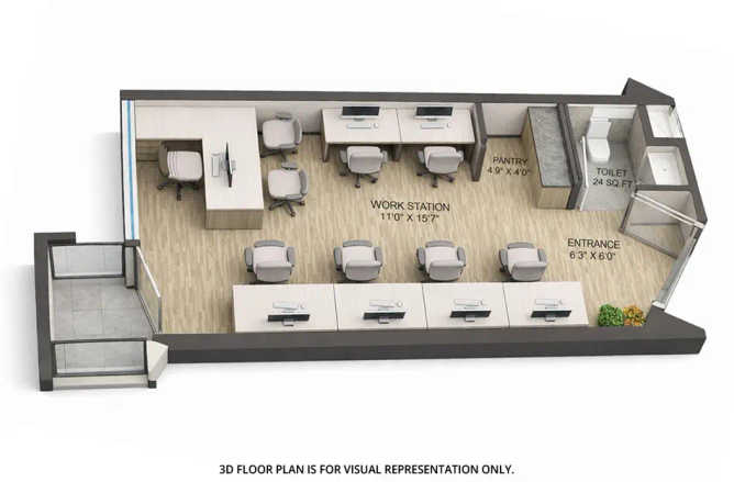 Lodha Signet Palava Dombivali - Floor plan Commercial Office 275 Sq.ft