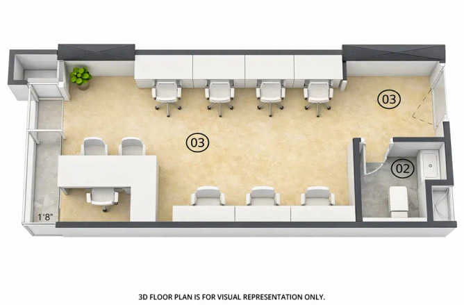Lodha Signet Kolshet Road - Floor plan Commercial Office 283 Sq.ft