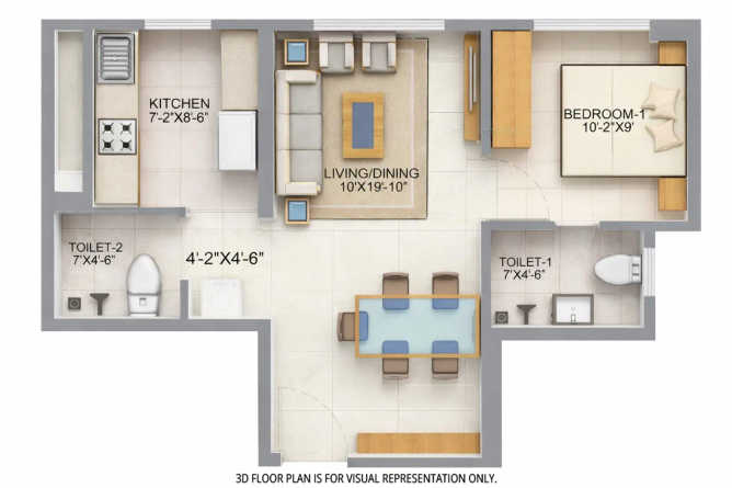Runwal Pinnacle Mulund - Floor plan 1 BHK 457 Sq.ft