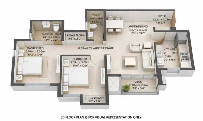 Mahindra Vista Kandivali - Floor plan 2 BHK 600 Sq.ft
