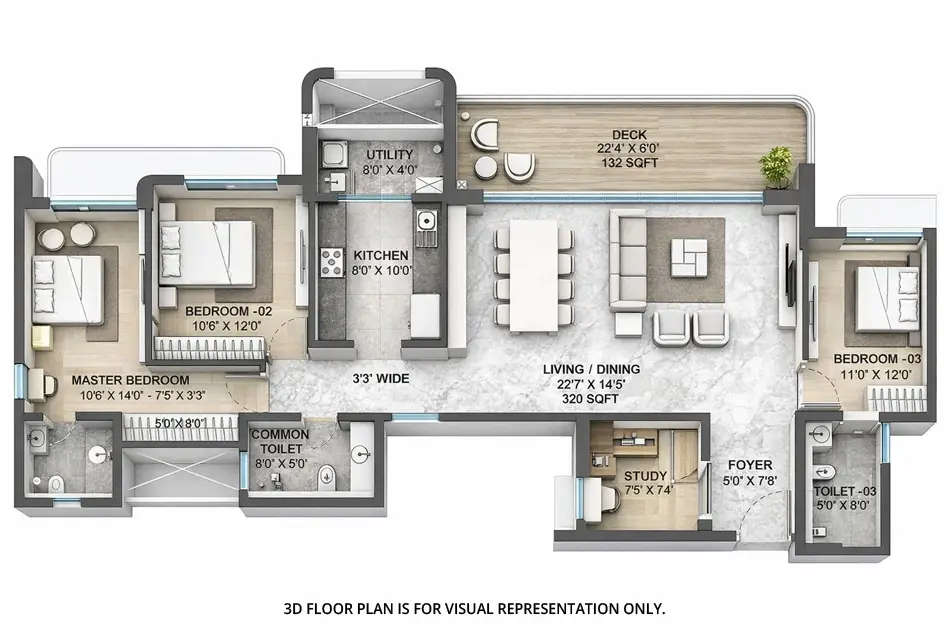 Floor plan for 3.5 BHK