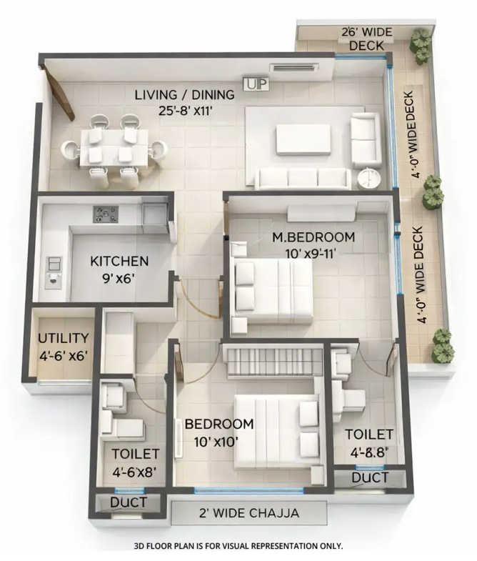 Hubtown Celeste Worli - Floor plan 2 BHK 1162 Sq.ft